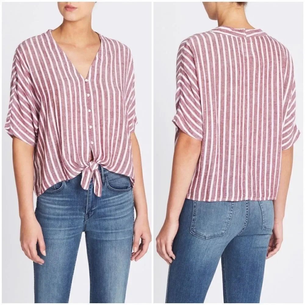 NEW Rails Thea Tie Front Button Up Top sz S